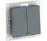 2-клавишный выключатель Systeme Electric ATLASDESIGN с подсветкой, сх.5а, 10АХ, быстрозажимные клеммы, грифель ATN000753S 10 шт 13606482108803 2