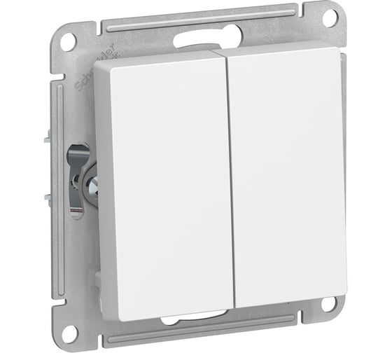 2-клавишный выключатель Systeme Electric ATLASDESIGN с самовозвратом, 10АХ, механизм, лотос ATN001317 5 шт 4690201026228 1