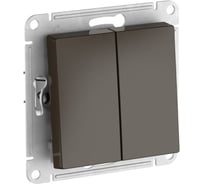 2-клавишный выключатель Systeme Electric ATLASDESIGN сх.5, 10АХ, быстрозажимные клеммы, мокко ATN000651S 10 шт 13606482108599