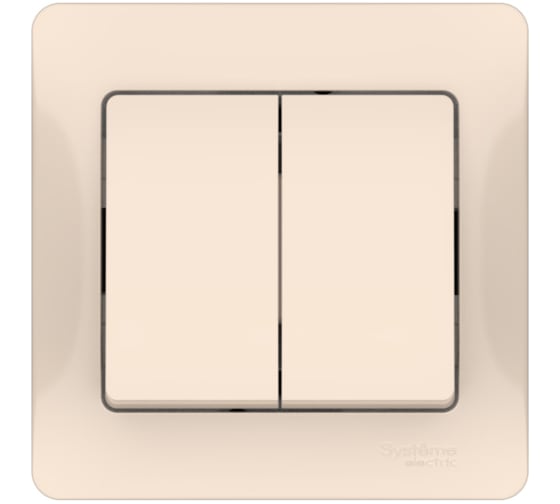 2-клавишный выключатель Systeme Electric GLOSSA сх.5, 10АХ, в сборе, быстрозажимные клеммы, бежевый GSL000252S 15 шт 13606482111056 1