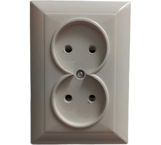 Розетка встраиваемая ООО Ливны-Электро двойная РС 10-010, кремовая в количестве 2 штук РС 1036н 1