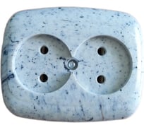 Розетка встраиваемая ООО Ливны-Электро двойная РС 10-010, мраморная в количестве 2 штук РС 1032