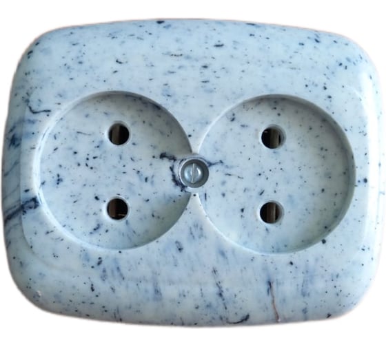 Розетка встраиваемая ООО Ливны-Электро двойная РС 10-010, мраморная в количестве 2 штук РС 1032 1