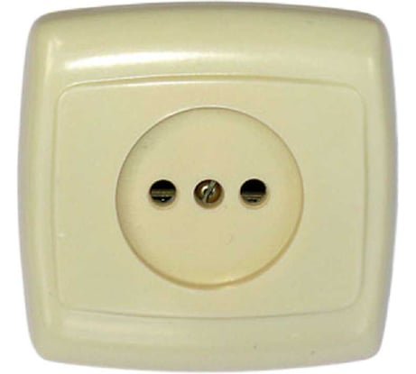Розетка встраиваемая ООО Ливны-Электро одинарная РС 10-008, квадратная слоновая кость в количестве 2 штук РС 1821с
