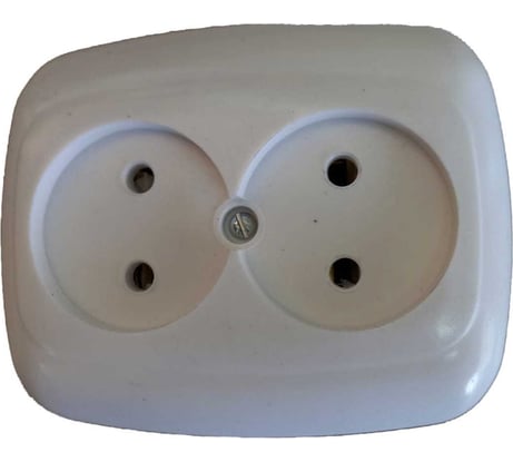 Розетка ООО Ливны-Электро двойная РС 10-010, белая в количестве 2 штук РС 1034с