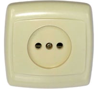 Розетка встраиваемая ООО Ливны-Электро одинарная РС 10-008, квадратная керамика, слоновая кость в количестве 2 штук РСф 821с