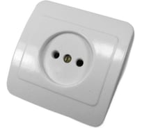 Розетка встраиваемая ООО Ливны-Электро одинарная РС 10-008, квадратная белая в количестве 2 штук РС 1825с