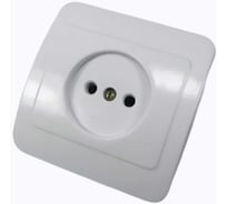 Розетка встраиваемая ООО Ливны-Электро одинарная РС 10-008, керамика белая квадратная в количестве 2 штук РСф 824с