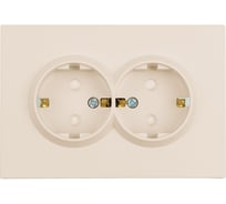 Розетка 2-местная STEKKER с защитной шторкой с/з, 250В, 16А, серия Эмили, RST1 49908