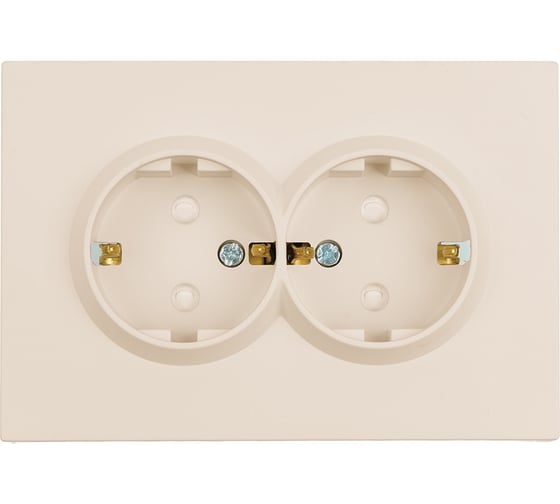 Розетка 2-местная STEKKER с защитной шторкой с/з, 250В, 16А, серия Эмили, RST1 49908
