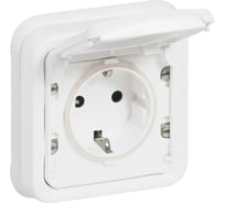 Розетка Legrand антибакт. покрытие Программа Plexo немецкий стандарт в сборе 2К+З 16 A 250 В белый 070772