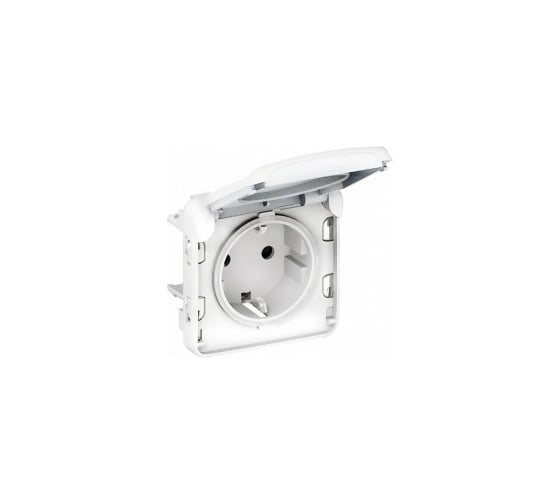 Розетка Legrand 2К+З безвинт. зажимы немецкий стандарт Программа Plexo белый 16 A 250 В 069640 1