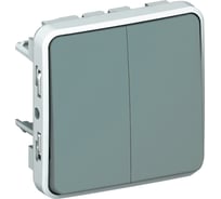 Двухклавишный переключатель Legrand на два направления Программа Plexo серый 10 AX 069525