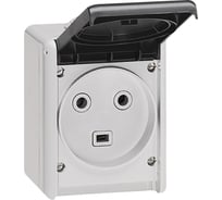 Розетка Legrand 32 A Программа Plexo 2К+3 230 В IP 44-IK 08 для накладного монтажа серый 055872