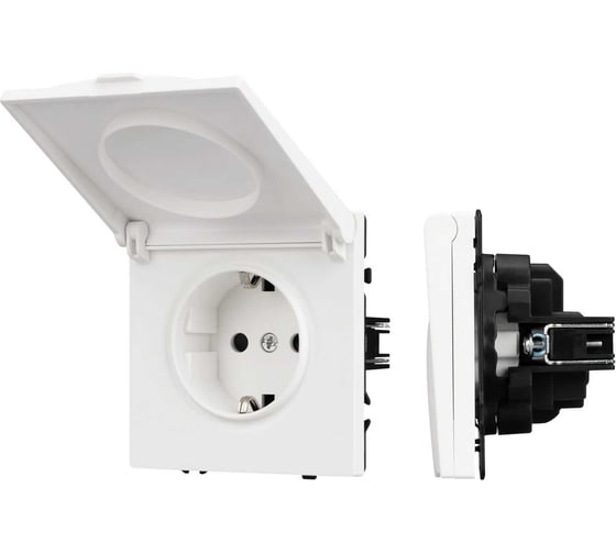 Механизм розетки влагозащищённый Arlight SCT-NOBE-MCP-SFPL-WH 1шт 054280 1