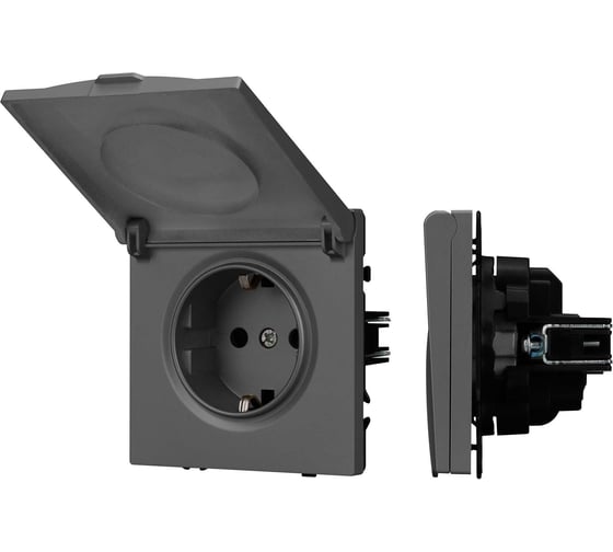Механизм розетки влагозащищённый Arlight SCT-NOBE-MCP-SFPL-GR 1шт 054283 1