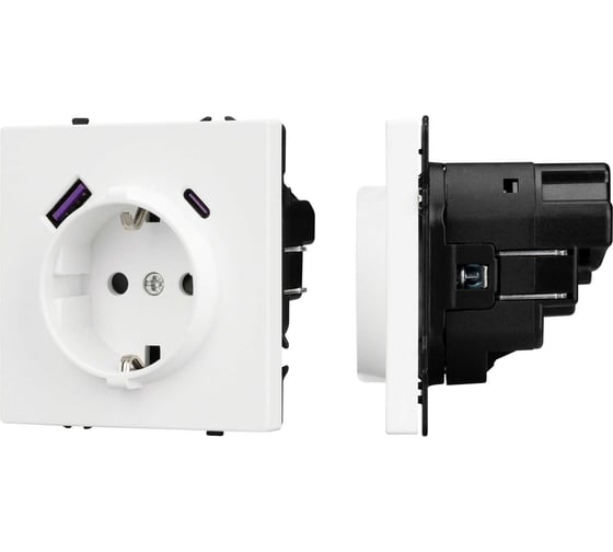 Механизм розетки с USB зарядкой Arlight SCT-NOBE-MUAC-SFPL-WH 1шт 054284 1