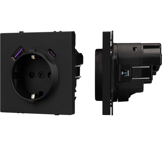 Механизм розетки с USB зарядкой Arlight SCT-NOBE-MUAC-SFPL-BK 1шт 054285 1