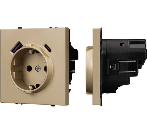 Механизм розетки с USB зарядкой Arlight SCT-NOBE-MUAC-SFPL-GD 1шт 054286 1