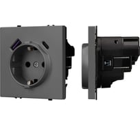 Механизм розетки с USB зарядкой Arlight SCT-NOBE-MUAC-SFPL-GR 1шт 054287