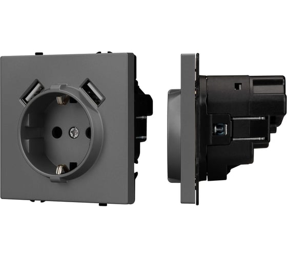 Механизм розетки с USB зарядкой Arlight SCT-NOBE-MUAA-SFPL-GR 1шт 054291 1