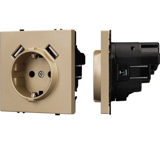 Механизм розетки с USB зарядкой Arlight SCT-NOBE-MUAA-SFPL-GD 1шт 054290 1