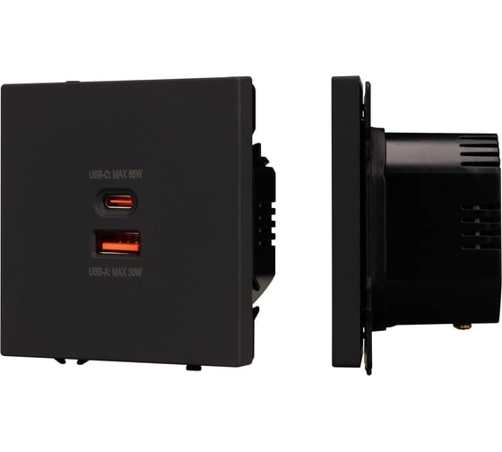 Механизм розетки с быстрой USB зарядкой Arlight SCT-NOBE-MUAC-SFPL-FC-BK 1шт 054317 1