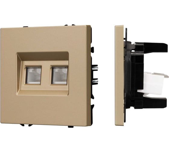 Механизм сдвоенной компьютерной розетки Arlight SCT-NOBE-MPC2-SFPL-GD 1шт 054314 1