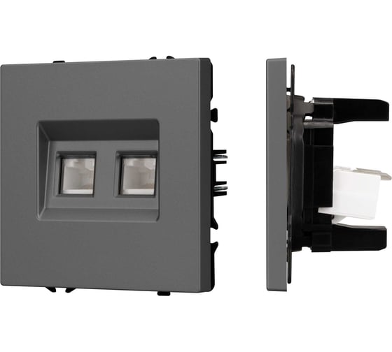 Механизм сдвоенной компьютерной розетки Arlight SCT-NOBE-MPC2-SFPL-GR 1шт 054315 1