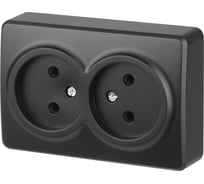 Розетка ЭРА Эксперт 11220205 2x2P IP20 16A250В ОУ антрацит Б0062997