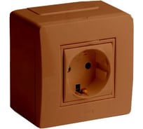 Коробка для миниканалов DKC с силовой розеткой, коричневая 10482B