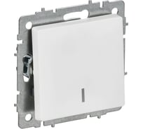 Выключатель 1-клавишный проходной с индикацией IEK BRITE 10А ВС10-1-7-БрАБ арктический белый BR-V12-1-10-K91