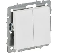 Выключатель 2-клавишный проходной 10А ВС10-2-6-БрАБ арктический белый BR-V22-0-10-K91