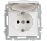 Розетка IEK BRITE с заземлением, со шторками, с крышкой, 16А IP44 РСбш10-3-44-БрАБ арктический белый BR-R16-16-44-K91 3