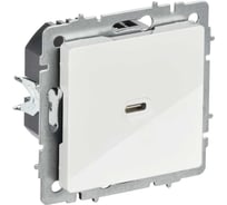 Розетка IEK BRITE USB C, 65Вт, высокоскоростная зарядка, белый РЮ12-1-БрБ BR-U13-065-K01