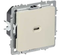 Розетка IEK BRITE USB C, 65Вт, высокоскоростная зарядка, бежевый РЮ12-1-БрКр BR-U13-065-K10