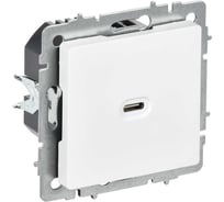 Розетка IEK BRITE USB C, 65Вт, высокоскоростная зарядка, арктический белый РЮ12-1-БрАБ BR-U13-065-K91
