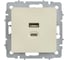 Розетка IEK BRITE USB A+C, 45Вт, высокоскоростная зарядка, бежевый РЮ11-2-БрКр BR-U22-045-K10 2