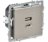 Розетка IEK BRITE USB A+C, 45Вт, высокоскоростная зарядка, шампань РЮ11-2-БрШ BR-U22-045-K37 1