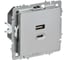 Розетка IEK BRITE USB A+C, 45Вт, высокоскоростная зарядка, алюминий РЮ11-2-БрА BR-U22-045-K47 1