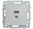 Розетка IEK BRITE USB A+C, 45Вт, высокоскоростная зарядка, алюминий РЮ11-2-БрА BR-U22-045-K47 2