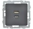 Розетка IEK BRITE USB A+C, 45Вт, высокоскоростная зарядка, графит РЮ11-2-БрГ BR-U22-045-K53 2