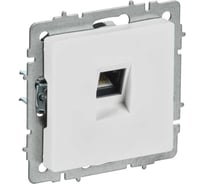 Розетка компьютерная IEK BRITE RJ45, категория 5E, арктический белый РК10-БрАБ BR-K10-1-K91