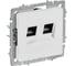 Розетка компьютерная двойная IEK BRITE RJ45, категория 6, арктический белый РК11-2-БрАБ BR-K20-2-K91 1
