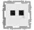 Розетка компьютерная двойная IEK BRITE RJ45, категория 6, арктический белый РК11-2-БрАБ BR-K20-2-K91 2