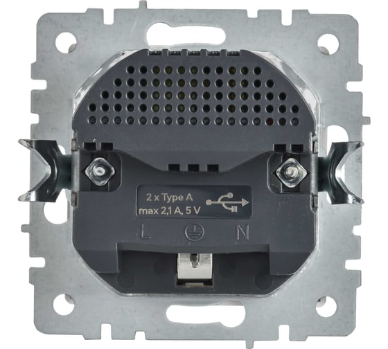 Розетка IEK BRITE с заземлением и шторками, 16А, с USB A+A, 2.1А, арктический белый РЮш10-1-БрАБ BR-R14-16-U21-D21-K91