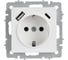 Розетка IEK BRITE с заземлением и шторками, 16А, с USB A+C, 18Вт, арктический белый РЮш11-1-БрАБ BR-R14-16-U22-018-K91 2