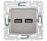 Розетка IEK SKANDY USB A+A, 3.1А, никель SK-R15N SK-U21-D31-K50 2