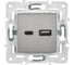 Розетка IEK SKANDY USB A+C, 18Вт, никель SK-R13N SK-U22-018-K50 2