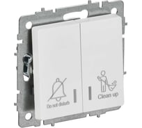 Выключатель 2-клавишный IEK BRITE с индикацией, отельный, 10А, арктический белый ВС10-2-9-БрАБ BR-V20-2-10-K91